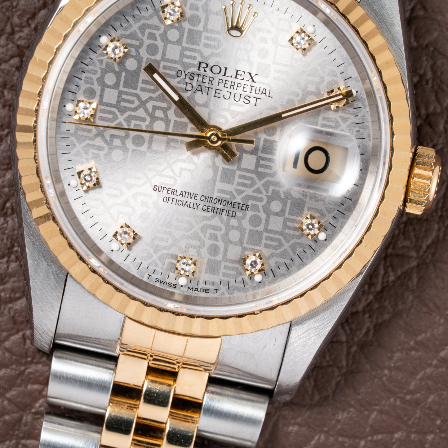 Rolex Datejust 36 Jubilee Diamond Dial Gold Steel from 1991 Ref. 16233