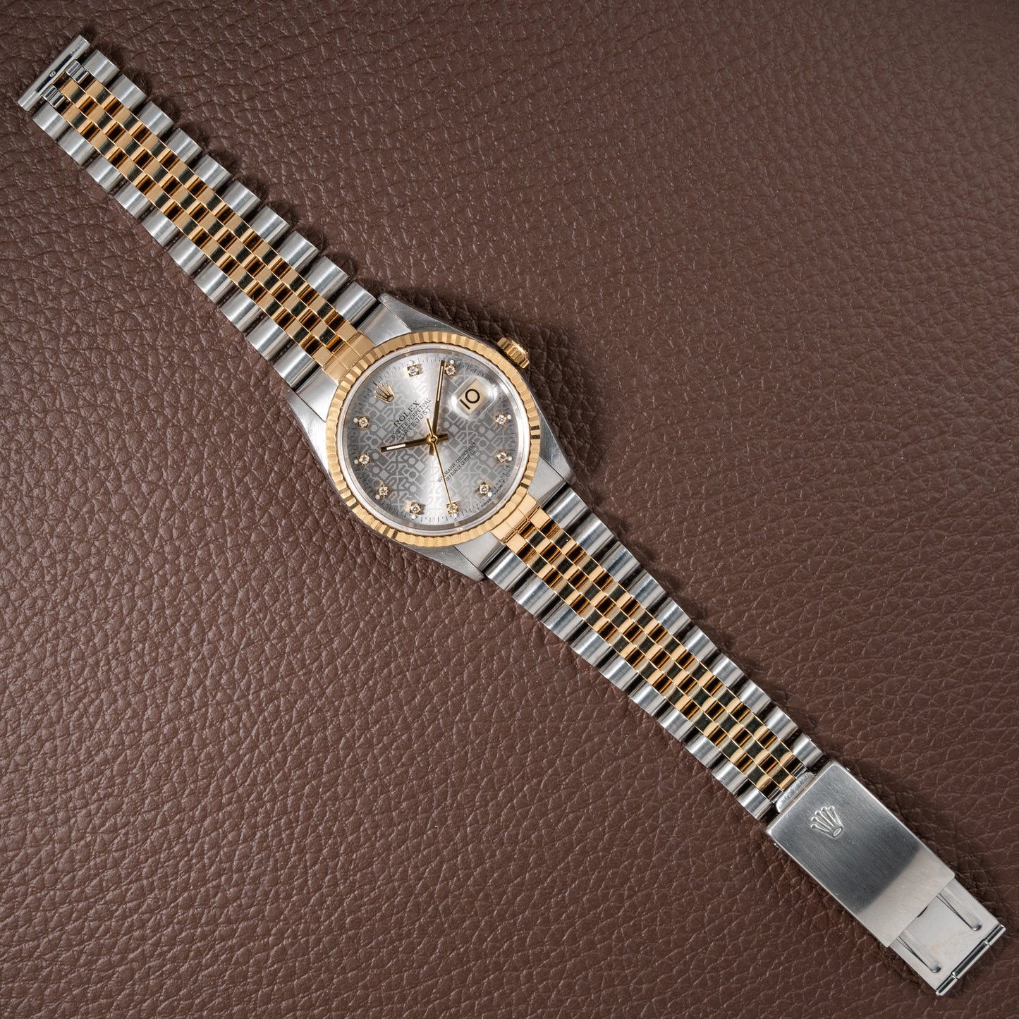 Rolex Datejust 36 Jubilee Diamond Dial Gold Steel from 1991 Ref. 16233