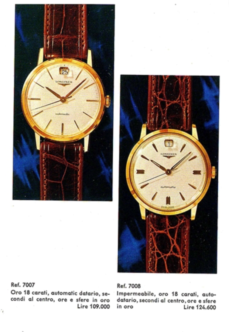 Longines Automatic Date 12 Ref. 7008 18k Yellow Gold from 1961