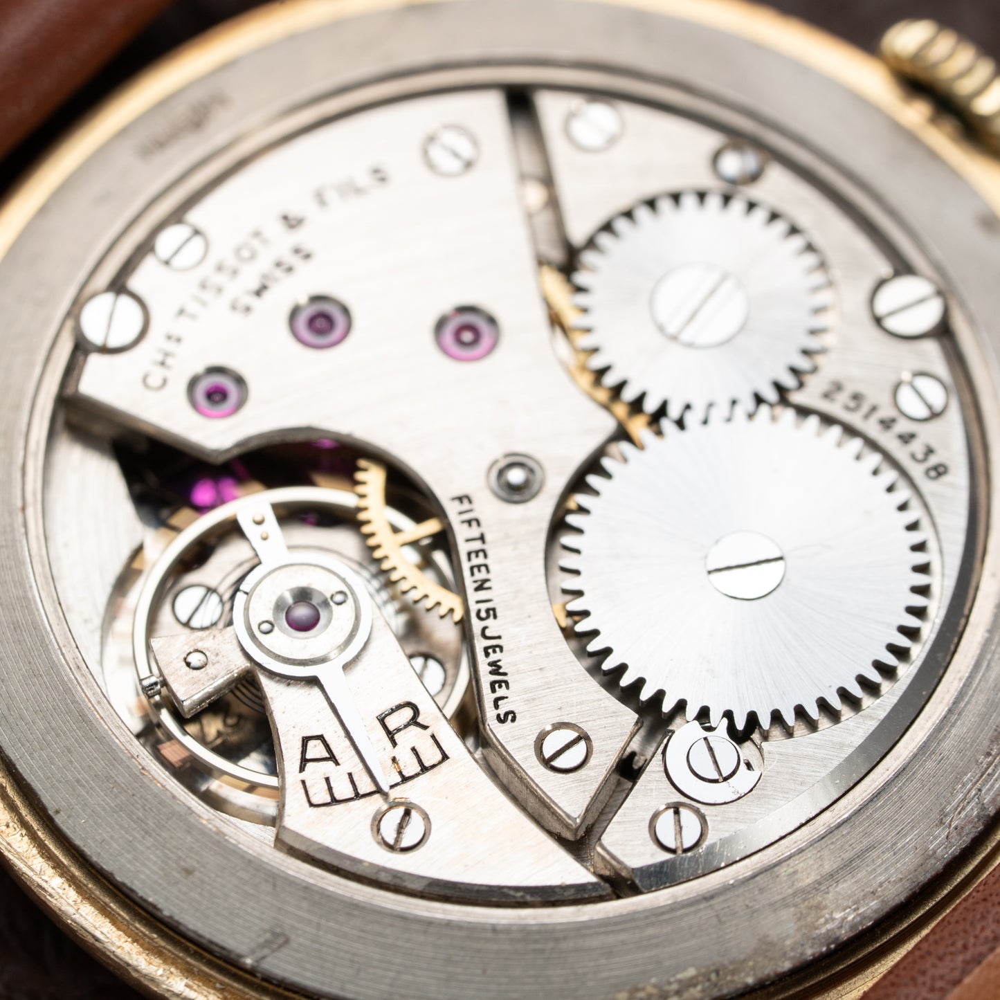 Tissot Antimagnetique Gold 14k Oversized with Tear Drop Lugs from the 1940s