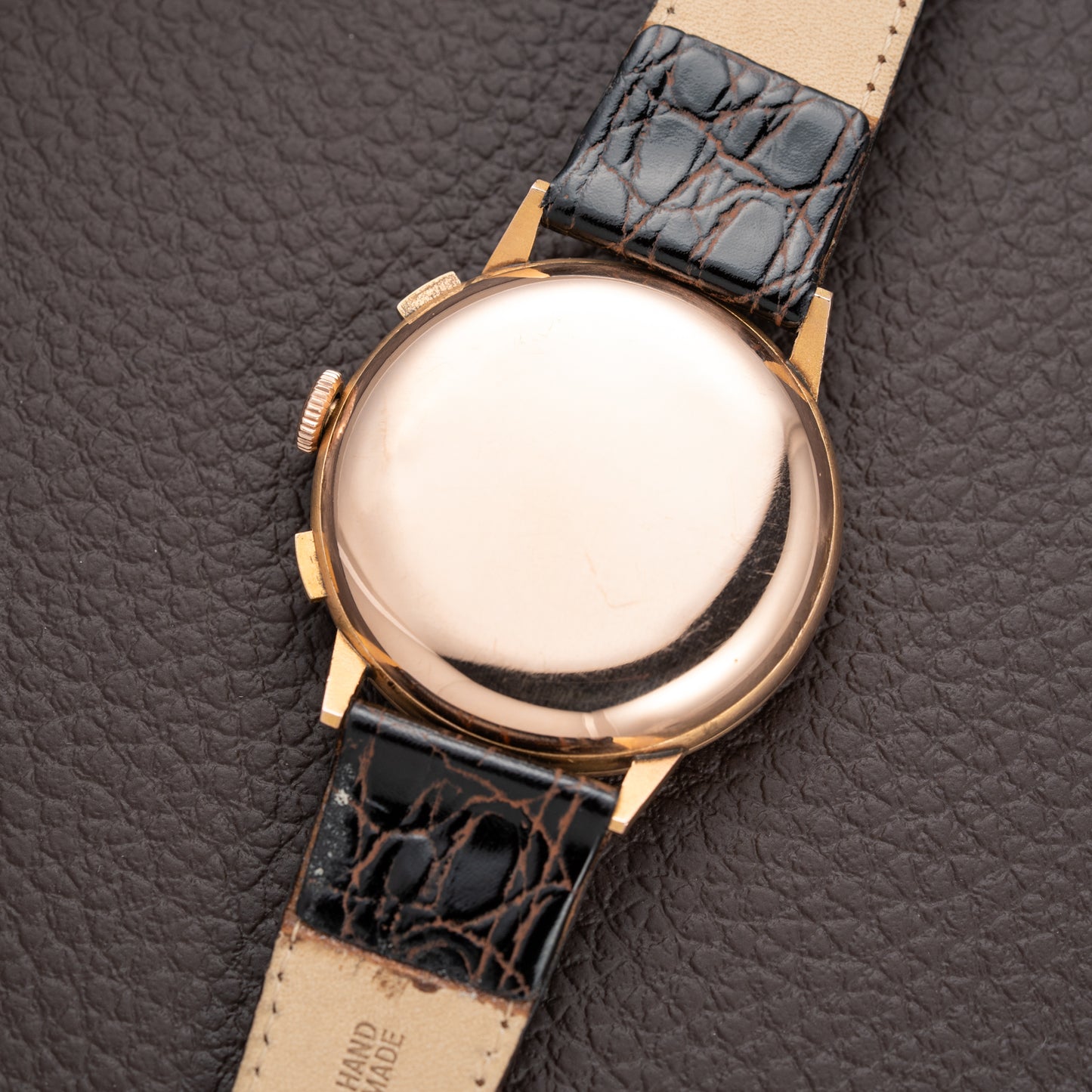 Titus Black Gilt Dial Jumbo Chronograph 18K Rosé Gold from the 1940s/50s