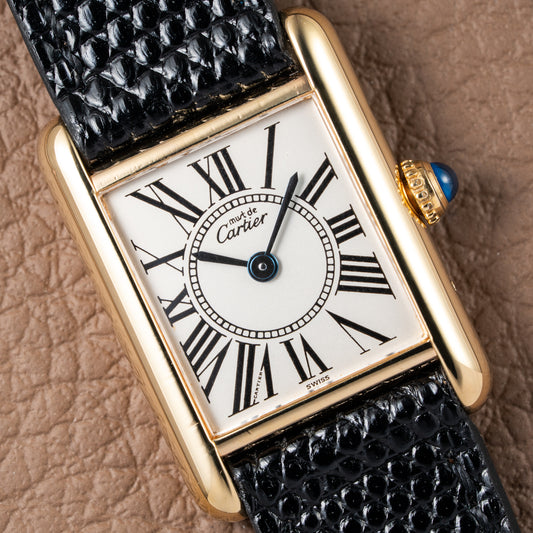 Cartier Must de Tank Vermeil White Opaline Roman Dial PM Ref. 5057001