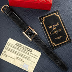 Cartier Must de Tank Vermeil Black Roman GM Full Set from 1987