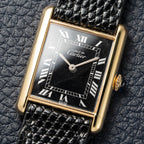 Cartier Must de Tank Vermeil Black Roman GM Full Set from 1987