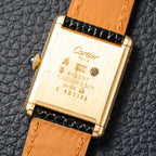 Cartier Must de Tank Vermeil Black Roman GM Full Set from 1987