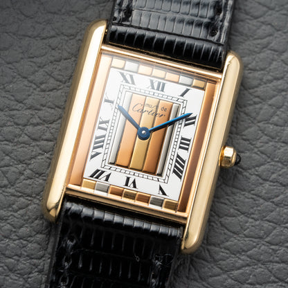 Cartier Must de Tank Vermeil Tricolor Mirror Dial Ref 6 81006 Quartz GM Cartier Service 2025