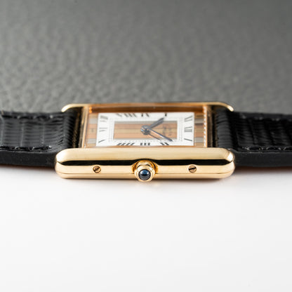 Cartier Must de Tank Vermeil Tricolor Mirror Dial Ref 6 81006 Quartz GM Cartier Service 2025