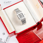 Cartier Santos Carrée “Ghost” Grey Automatic GM Cartier Service History Ref. 2960 from 1980s