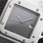 Cartier Santos Carrée “Ghost” Grey Automatic GM Cartier Service History Ref. 2960 from 1980s