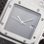 Cartier Santos Carrée “Ghost” Grey Automatic GM Cartier Service History Ref. 2960 from 1980s