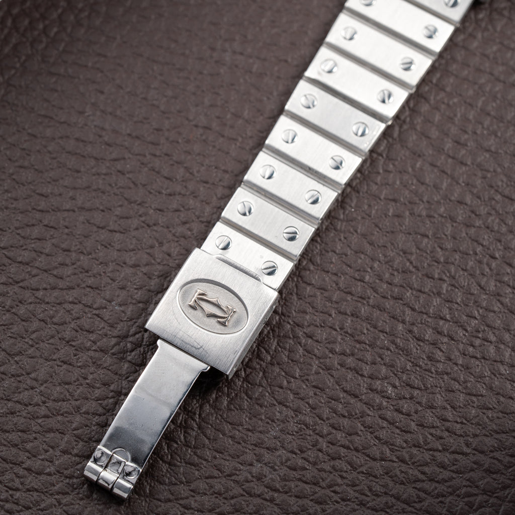 Cartier Santos Carrée “Ghost” Grey Automatic GM Cartier Service History Ref. 2960 from 1980s