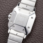 Cartier Santos Carrée “Ghost” Grey Automatic GM Cartier Service History Ref. 2960 from 1980s