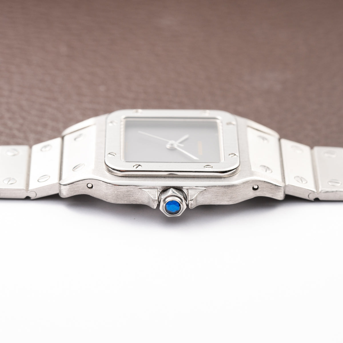 Cartier Santos Carrée “Ghost” Grey Automatic GM Cartier Service History Ref. 2960 from 1980s