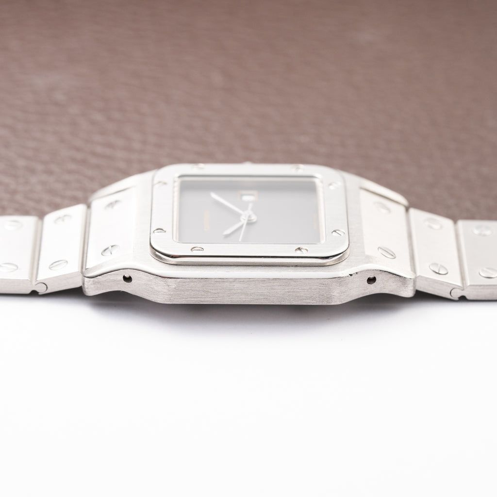Cartier Santos Carrée “Ghost” Grey Automatic GM Cartier Service History Ref. 2960 from 1980s