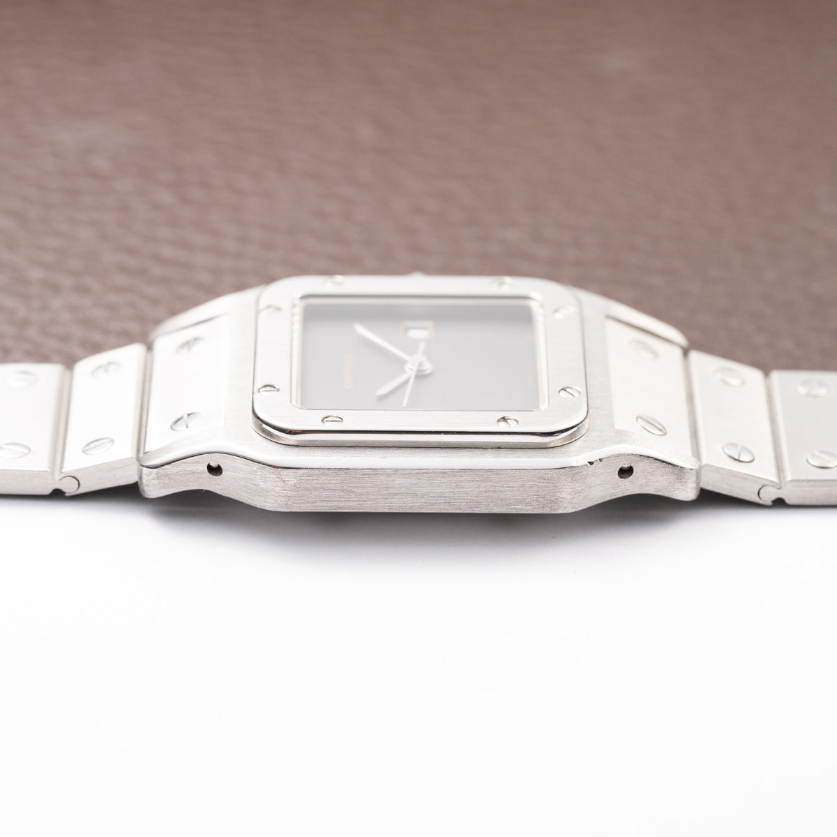 Cartier Santos Carrée “Ghost” Grey Automatic GM Cartier Service History Ref. 2960 from 1980s