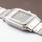 Cartier Santos Carrée “Ghost” Grey Automatic GM Cartier Service History Ref. 2960 from 1980s