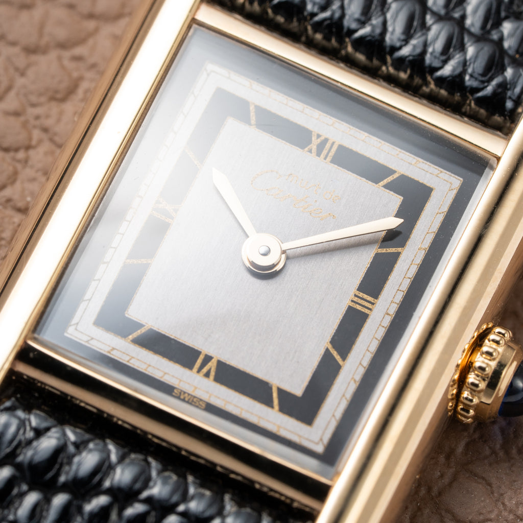 Cartier Tank Must de Black Art Deco Dial Full Set from 1987 Ref 3 66001 with Cartier Service 2025