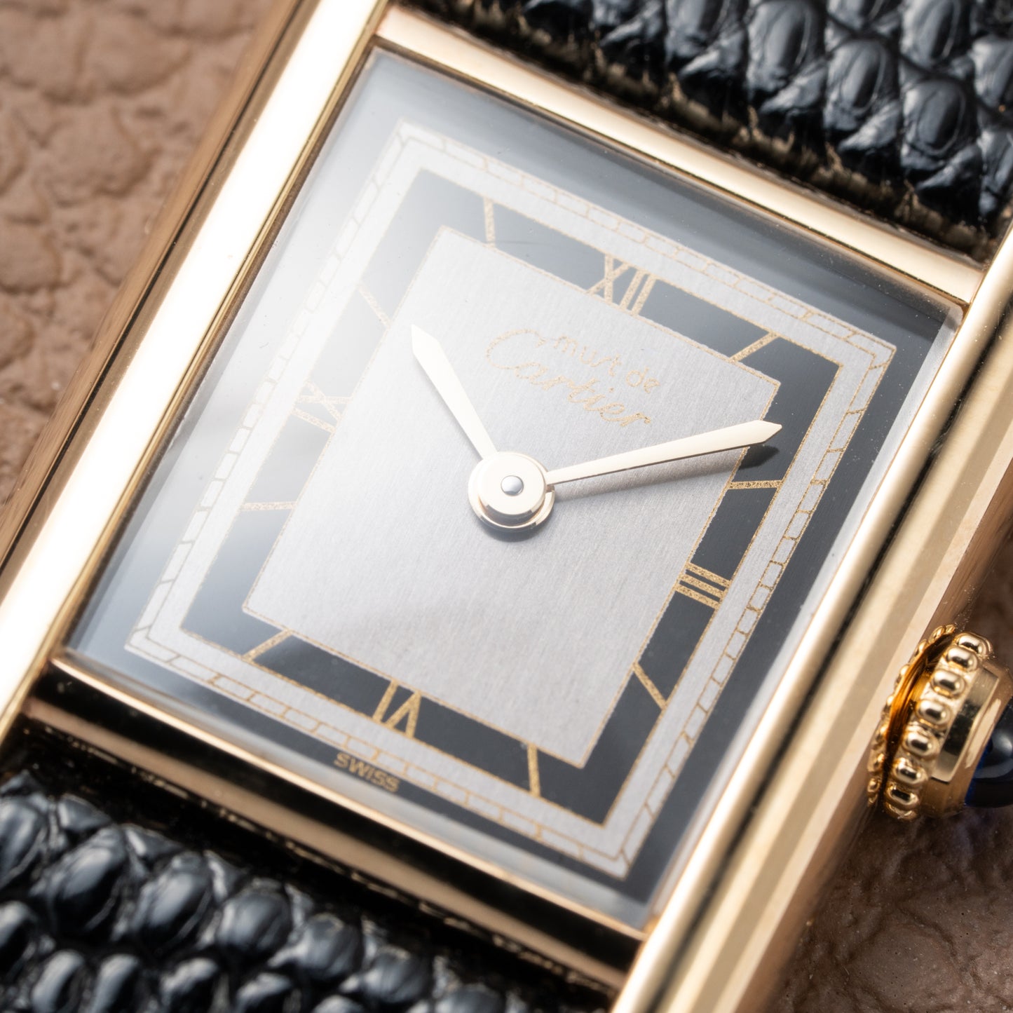 Cartier Tank Must de Black Art Deco Dial Full Set from 1987 Ref 3 66001 with Cartier Service 2025