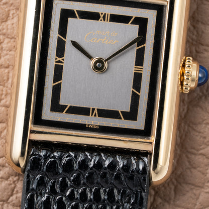 Cartier Tank Must de Black Art Deco Dial Full Set from 1987 Ref 3 66001 with Cartier Service 2025