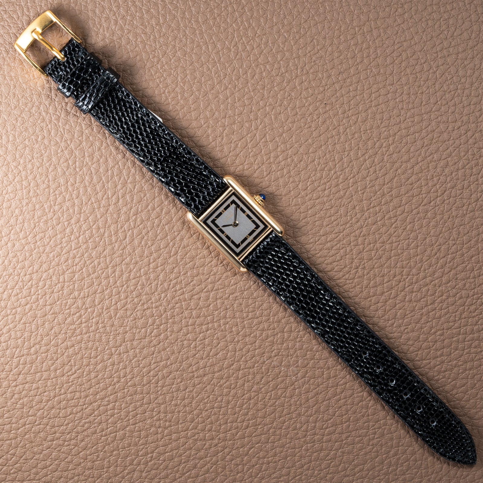 Cartier Tank Must de Black Art Deco Dial Full Set from 1987 Ref 3 66001 with Cartier Service 2025