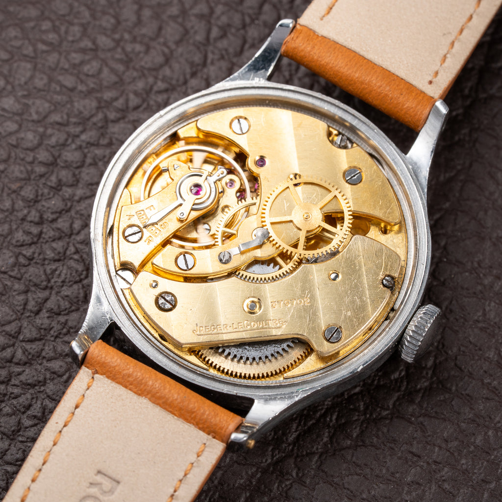 Jaeger LeCoultre Dress Watch Military Style Central Seconds Radium Dial from 1940s