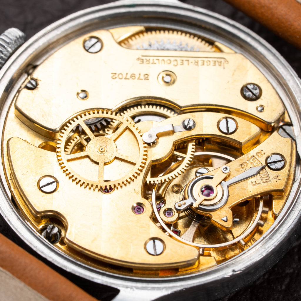 Jaeger LeCoultre Dress Watch Military Style Central Seconds Radium Dial from 1940s