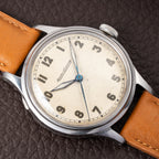 Jaeger LeCoultre Dress Watch Military Style Central Seconds Radium Dial from 1940s