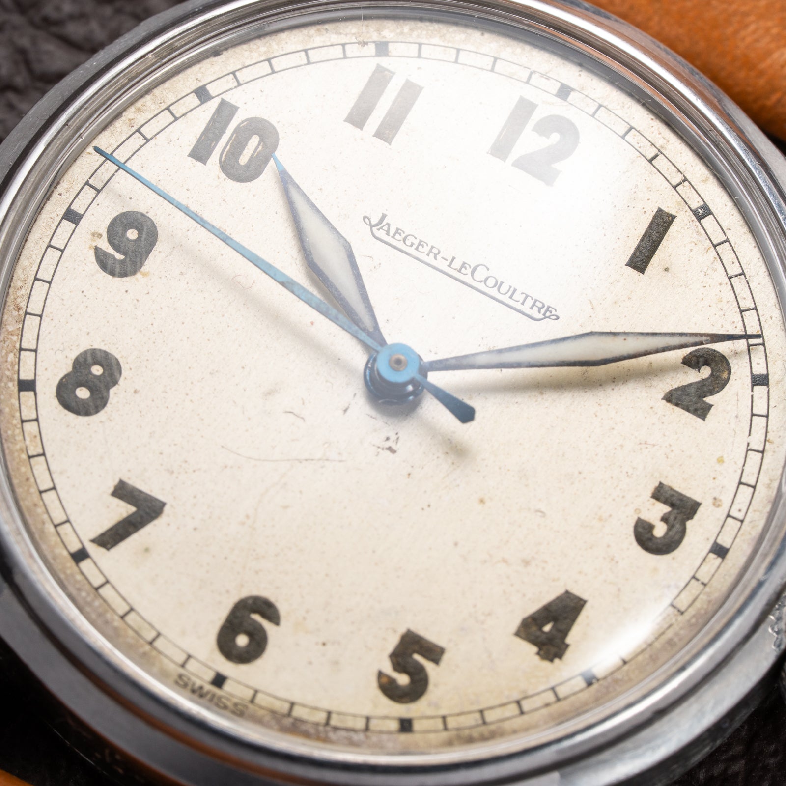 Jaeger LeCoultre Dress Watch Military Style Central Seconds Radium Dial from 1940s