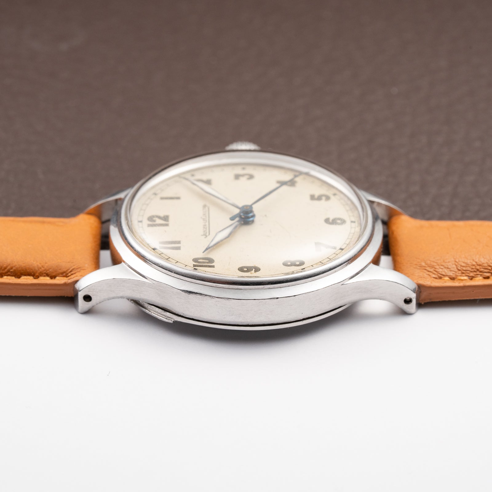 Jaeger LeCoultre Dress Watch Military Style Central Seconds Radium Dial from 1940s
