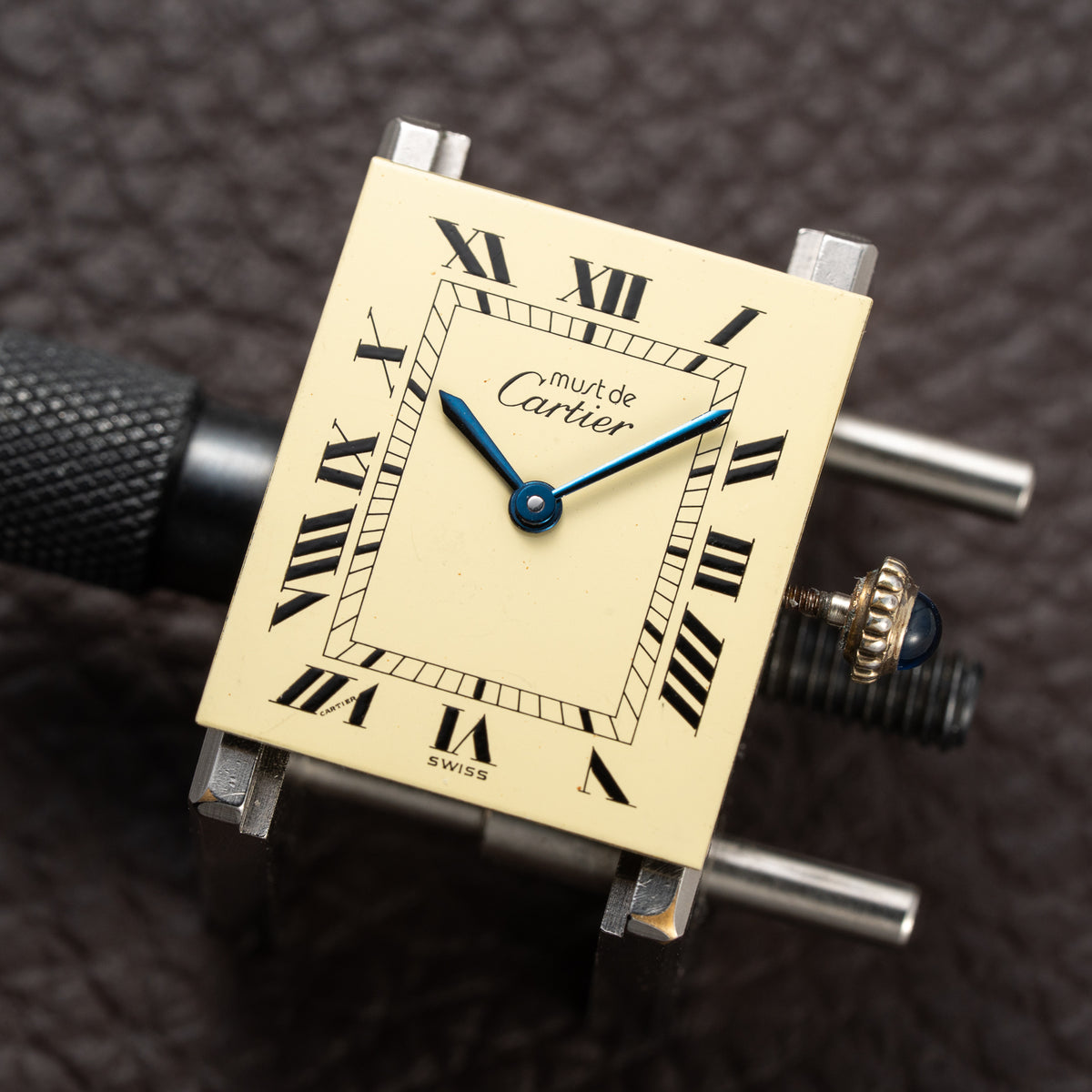 Cartier Tank Must de Lemon Roman Dial Vermeil GM Full Set from 1980