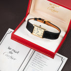 Cartier Tank Must de Lemon Roman Dial Vermeil GM Full Set from 1980