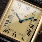 Cartier Tank Must de Lemon Roman Dial Vermeil GM Full Set from 1980
