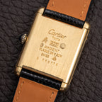 Cartier Tank Must de Lemon Roman Dial Vermeil GM Full Set from 1980
