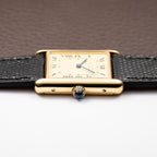 Cartier Tank Must de Lemon Roman Dial Vermeil GM Full Set from 1980