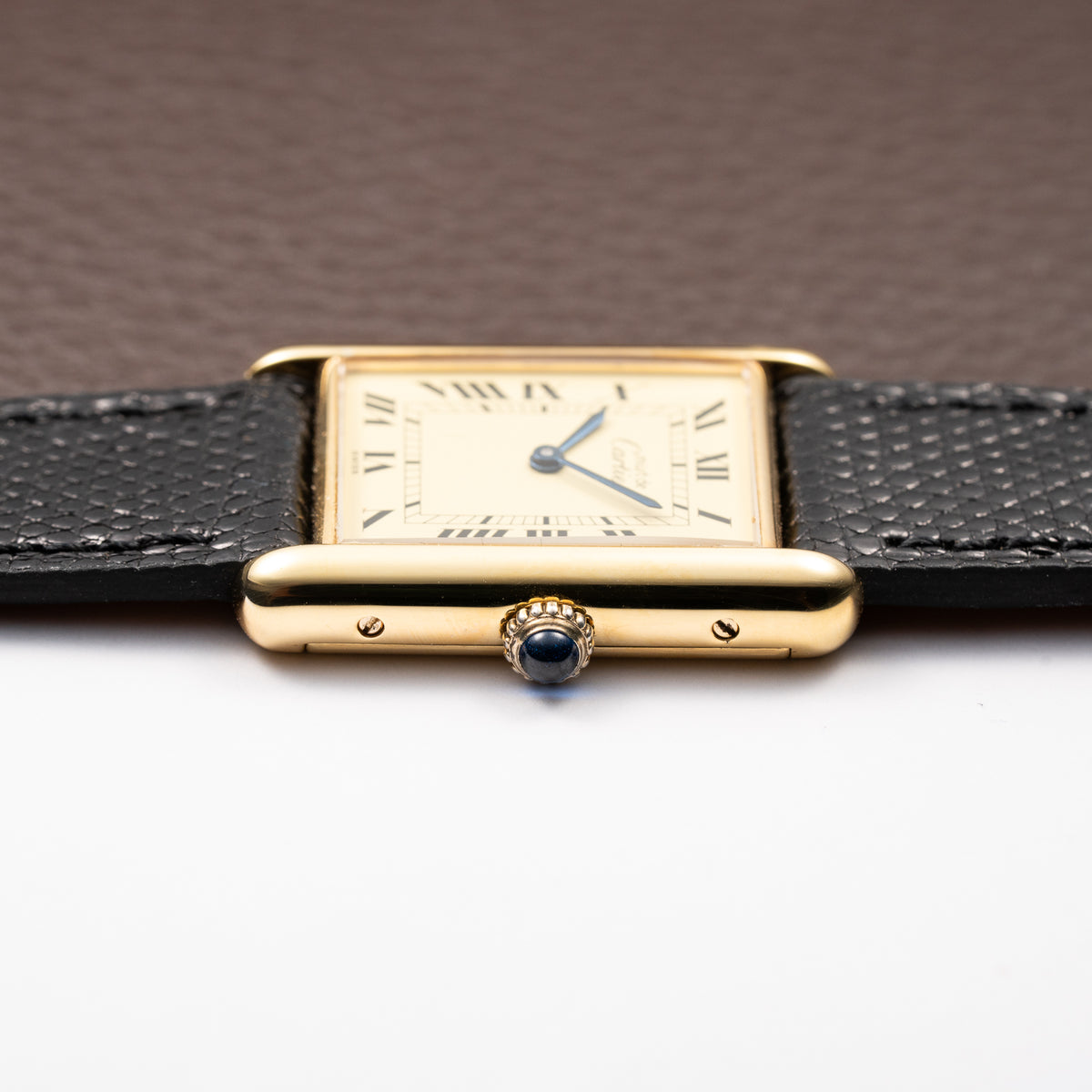 Cartier Tank Must de Lemon Roman Dial Vermeil GM Full Set from 1980