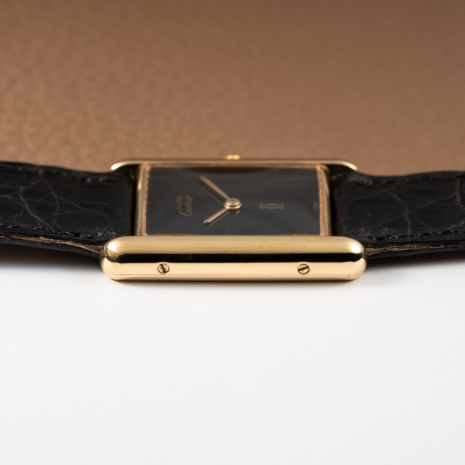 Cartier Tank Must de Vermeil Black Onyx Dial GM Ref 6 81006 1990s