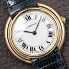 Cartier Vendôme 'Paris' 18K Yellow Gold with Purple Patina Hands Ref. 78090 From 1970s