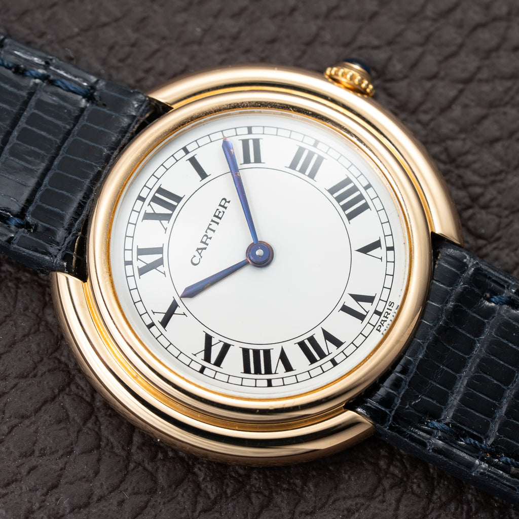 Cartier Vendôme 'Paris' 18K Yellow Gold with Purple Patina Hands Ref. 78090 From 1970s