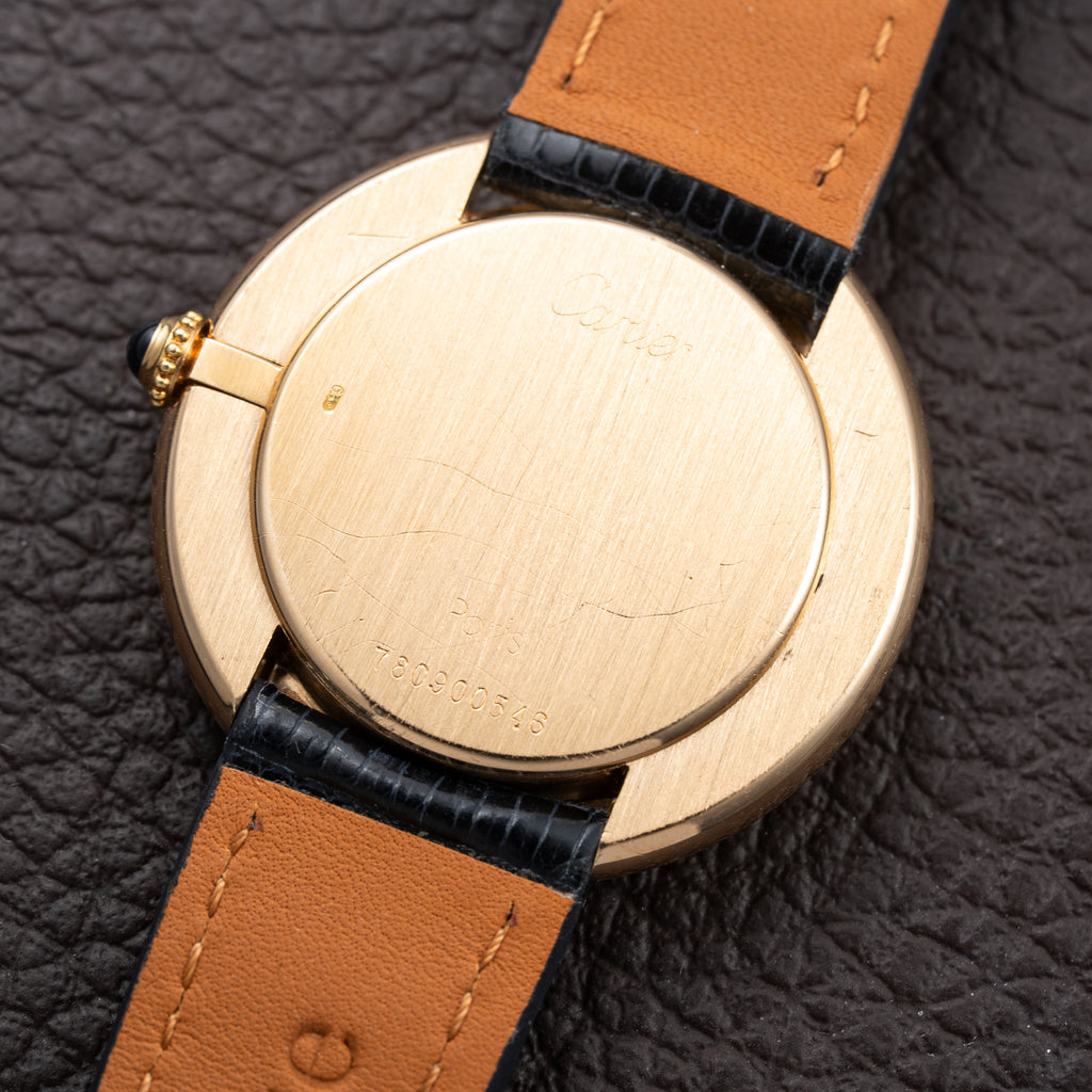 Cartier Vendôme 'Paris' 18K Yellow Gold with Purple Patina Hands Ref. 78090 From 1970s