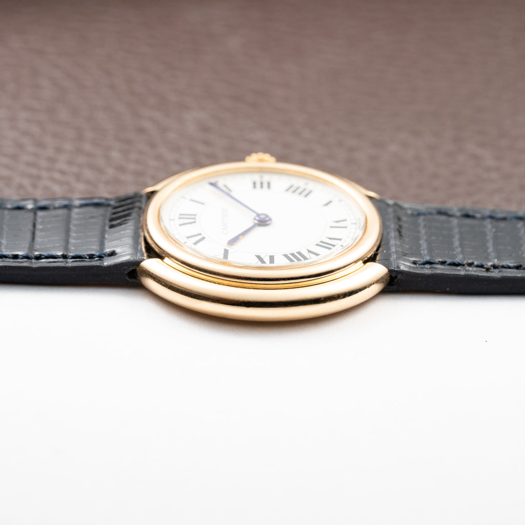 Cartier Vendôme 'Paris' 18K Yellow Gold with Purple Patina Hands Ref. 78090 From 1970s