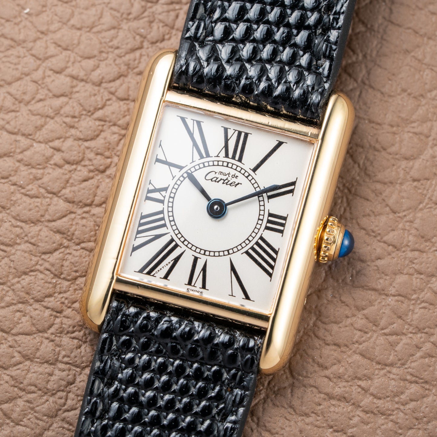 Cartier Must de Tank Vermeil White Opaline Roman Dial PM Ref. 5057001