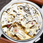 Anonymous Pulsation Dial Docters Chronograph NOS Oversize Valjoux 22 from 1940s