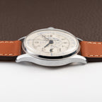 Anonymous Pulsation Dial Docters Chronograph NOS Oversize Valjoux 22 from 1940s