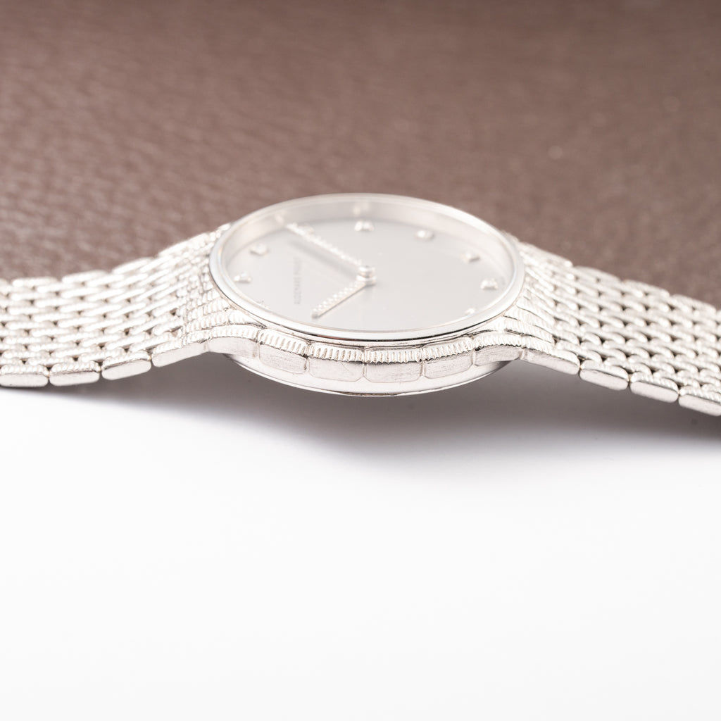 Audemars Piguet “Baby Cobra” Factory Diamond Set Dial & Hands 18k white gold circa 1989