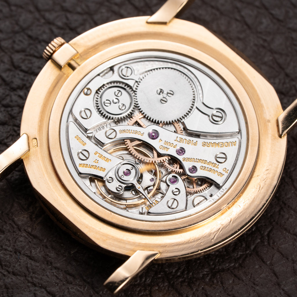 Audemars Piguet Ultra Thin Black Gilt Dial 18K Rosé Pink Gold From 1960s
