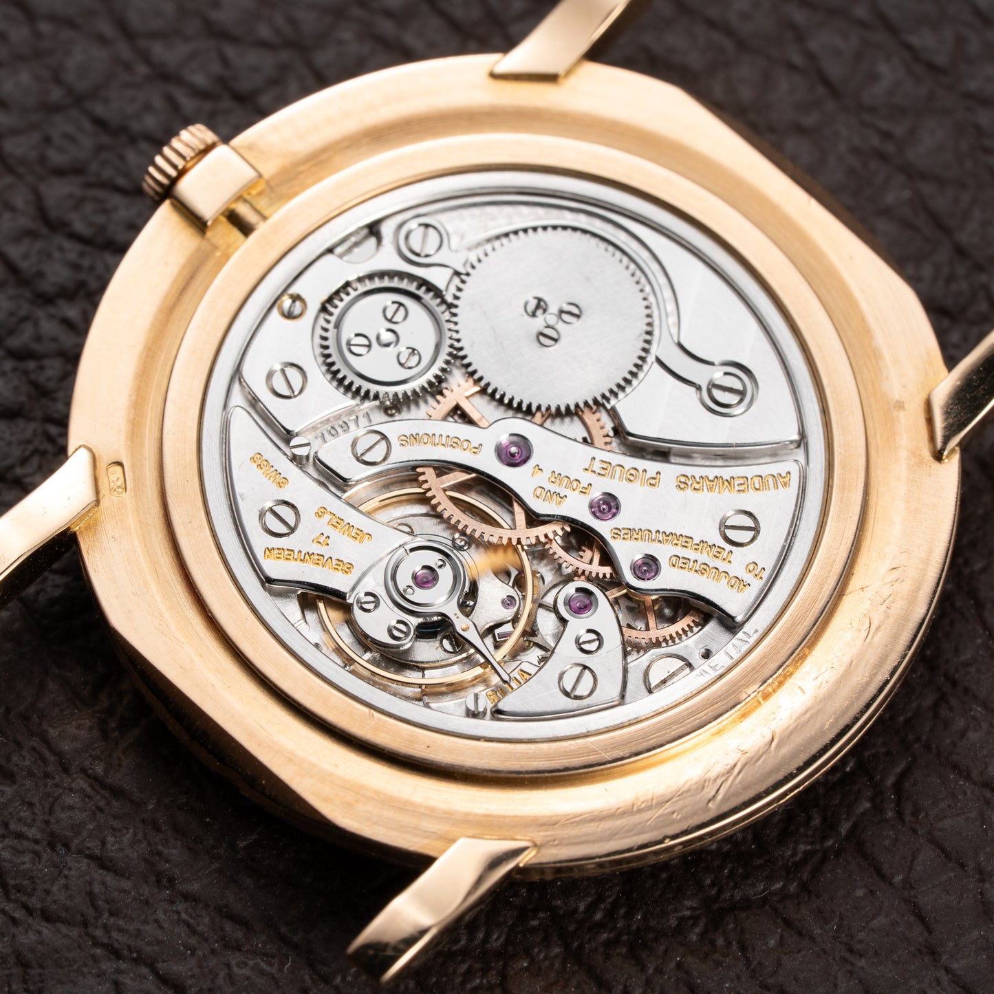 Audemars Piguet Ultra Thin Black Gilt Dial 18K Rosé Pink Gold From 1960s