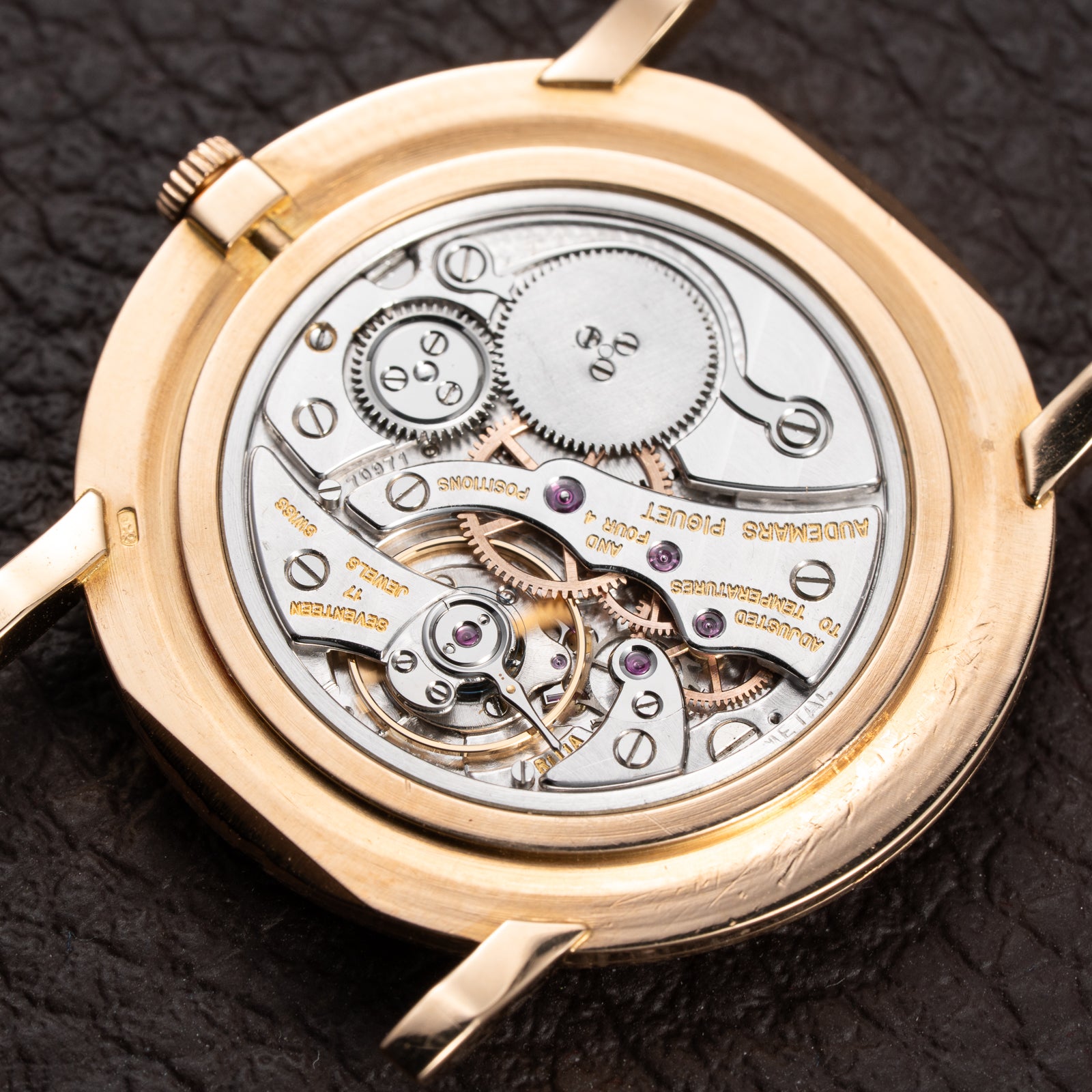 Audemars Piguet Ultra Thin Black Gilt Dial 18K Rosé Pink Gold From 1960s