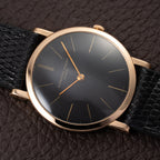 Audemars Piguet Ultra Thin Black Gilt Dial 18K Rosé Pink Gold From 1960s