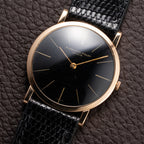 Audemars Piguet Ultra Thin Black Gilt Dial 18K Rosé Pink Gold From 1960s
