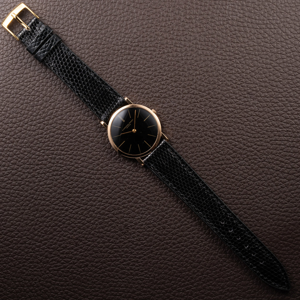 Audemars Piguet Ultra Thin Black Gilt Dial 18K Rosé Pink Gold From 1960s